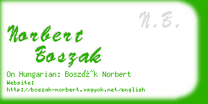 norbert boszak business card